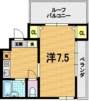 京都市上京区信富町のマンションの間取り