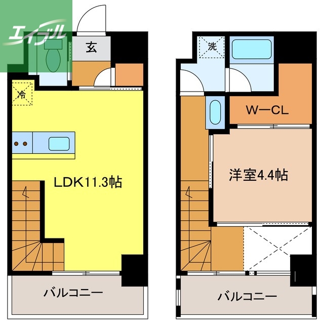 長崎市勝山町のマンションの間取り