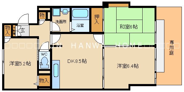 八尾市小阪合町のマンションの間取り