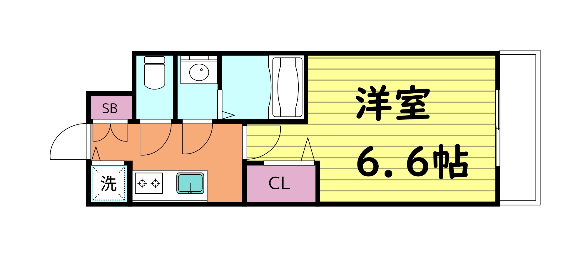 大阪市東成区神路のマンションの間取り