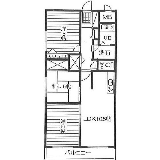 姫路市飾磨区英賀西町のマンションの間取り