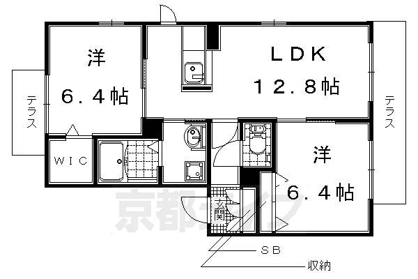 木津川市木津のマンションの間取り