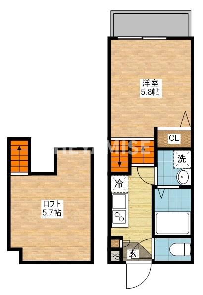 諫早市真崎町のアパートの間取り