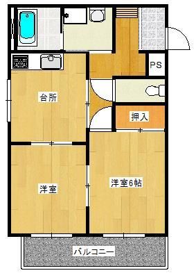 倉敷市玉島長尾のマンションの間取り