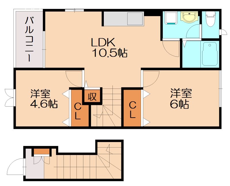 糟屋郡粕屋町甲仲原のアパートの間取り