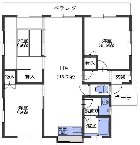 呉市阿賀北のアパートの間取り