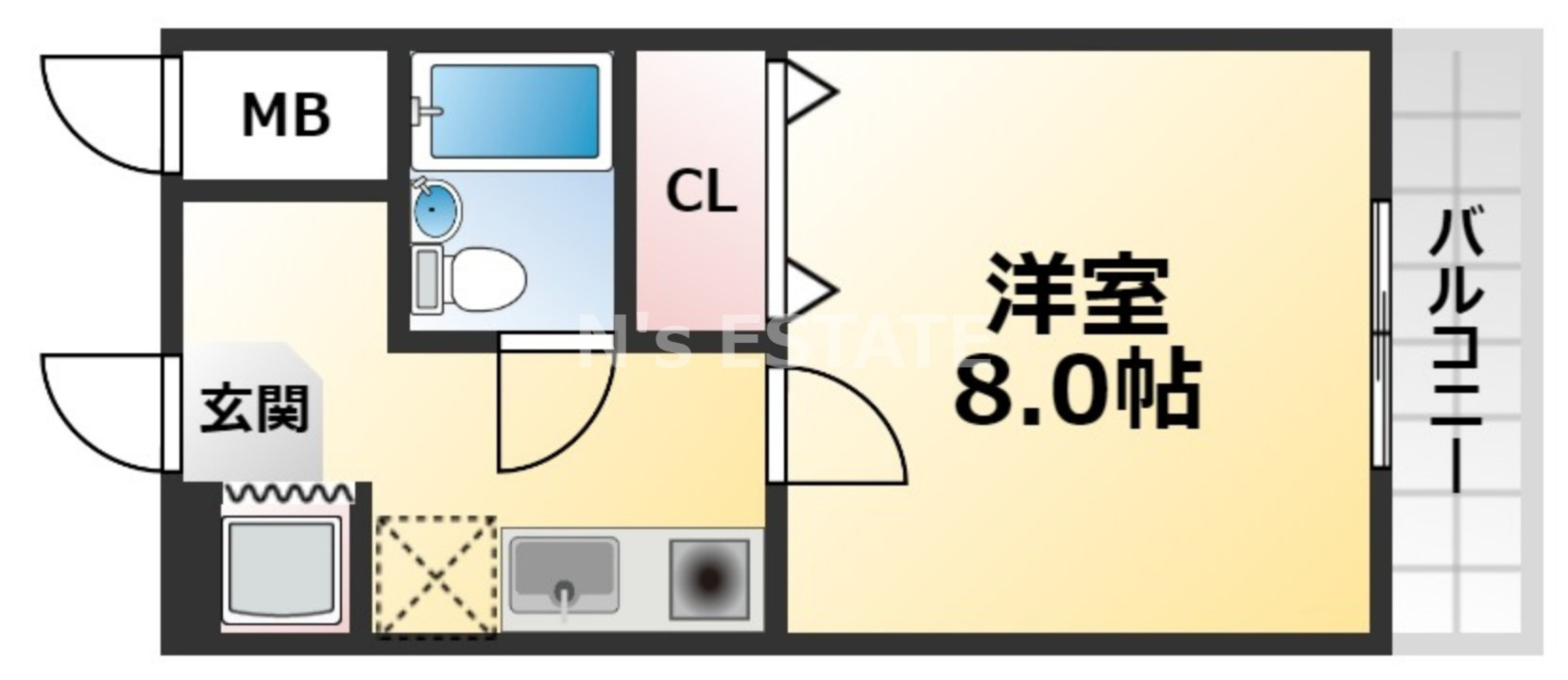 ＪＲ山陽本線 兵庫駅 徒歩4分 5階建 築37年の間取り写真