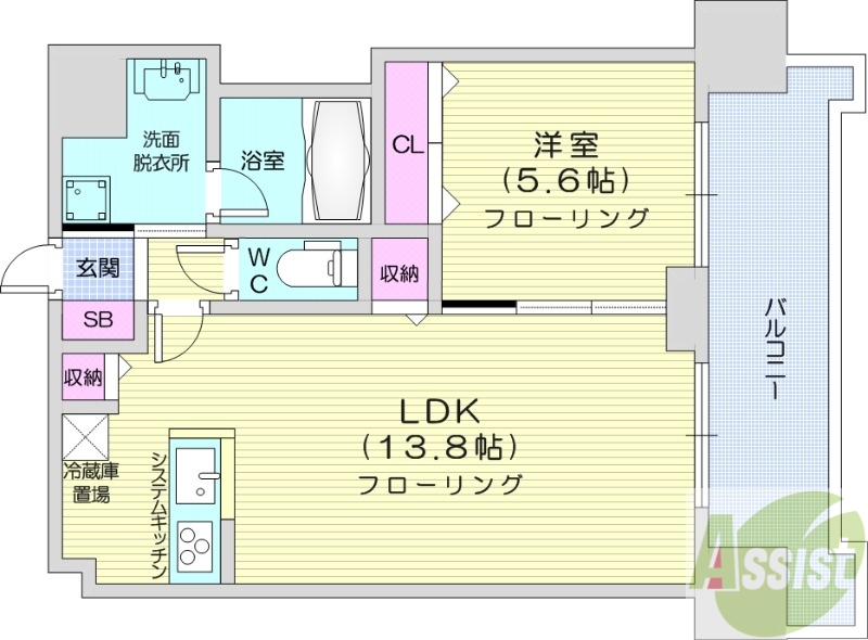マストライフ南4条の間取り写真
