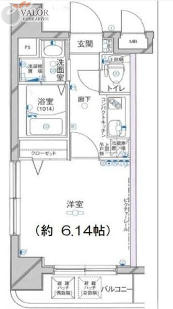 ＪＲ京浜東北線 桜木町駅 徒歩9分 11階建 築23年の間取り写真