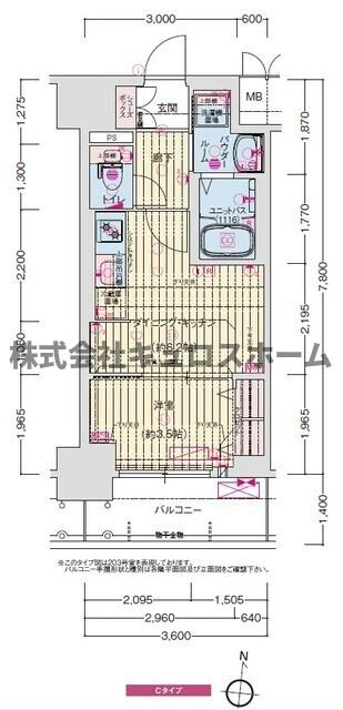 近鉄大阪線 今里駅 徒歩6分 15階建 築1年の間取り写真