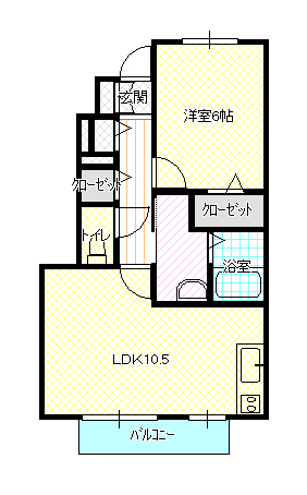 倉敷市児島阿津のアパートの間取り