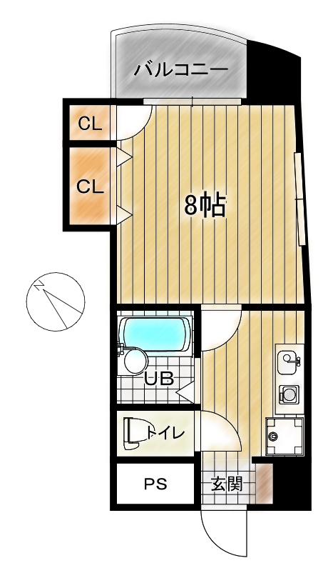 KMマンション北九大前の間取り