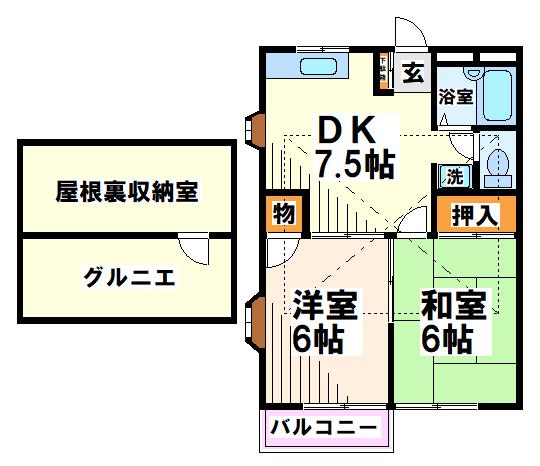 府中市四谷のアパートの間取り