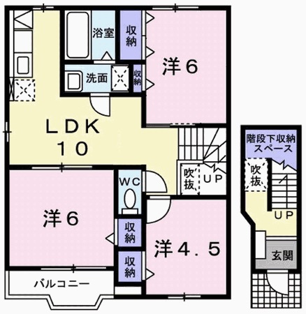 姫路市町坪のアパートの間取り