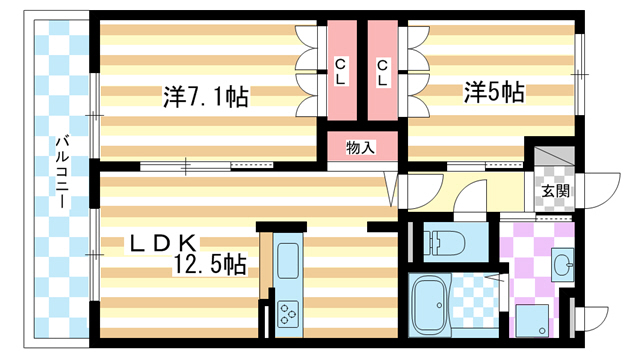 木津川市梅美台のマンションの間取り