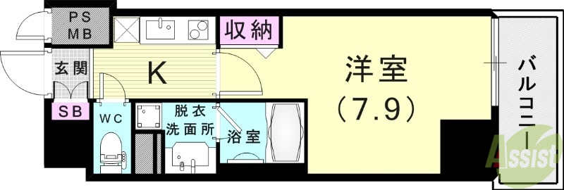 アルファレガロ神戸元町の間取り