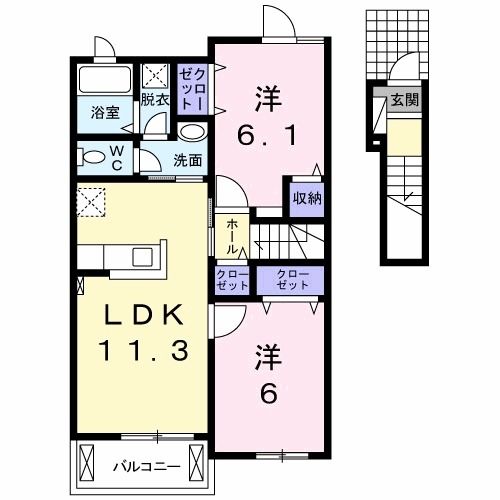 備前市伊部のアパートの間取り