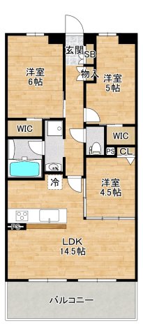 箕面市船場東のマンションの間取り