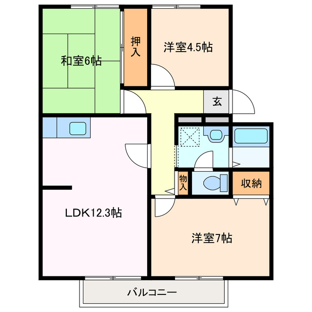 サンビレッジ白子D棟の間取り