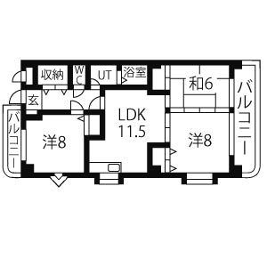 名古屋市北区石園町のマンションの間取り