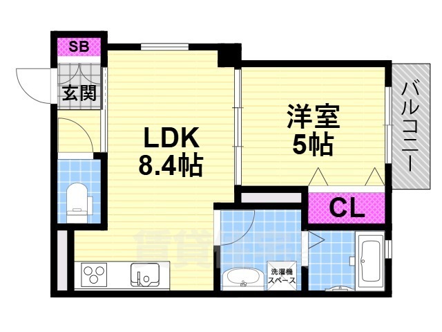 クリエオーレ津の辺町1の間取り