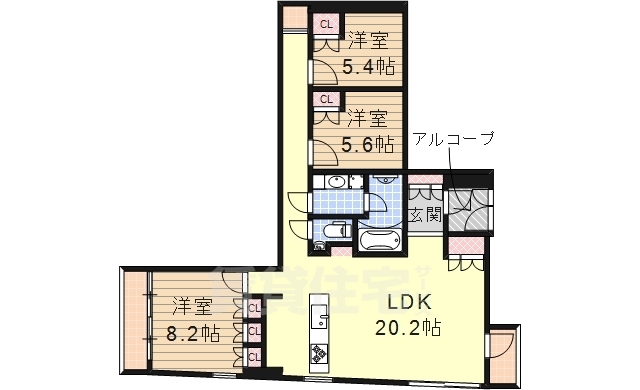 名古屋市千種区御棚町のマンションの間取り