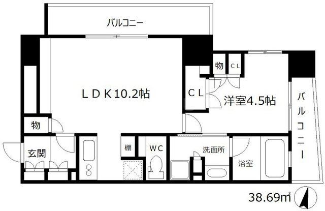 パークアクシス梅田の間取り