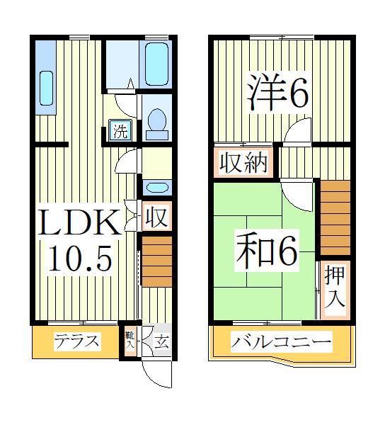 柏市宿連寺のアパートの間取り