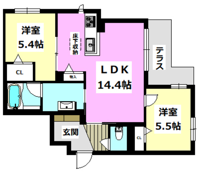 摂津市正雀のマンションの間取り