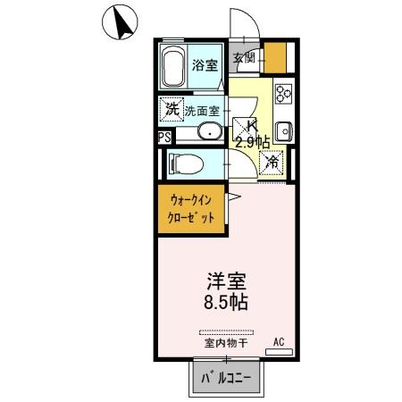 古河市西牛谷のアパートの間取り