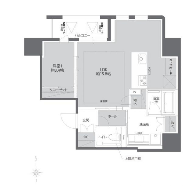 大阪市中央区南船場のマンションの間取り