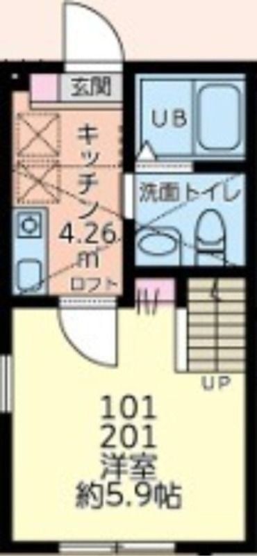 相模原市南区古淵のアパートの間取り