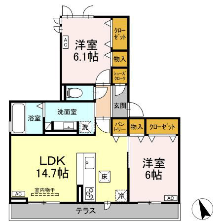 Ｄ－ｓｑｕａｒｅ東橋良町の間取り