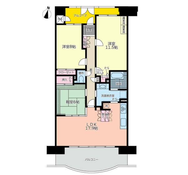 レインボー東郷白鳥の間取り