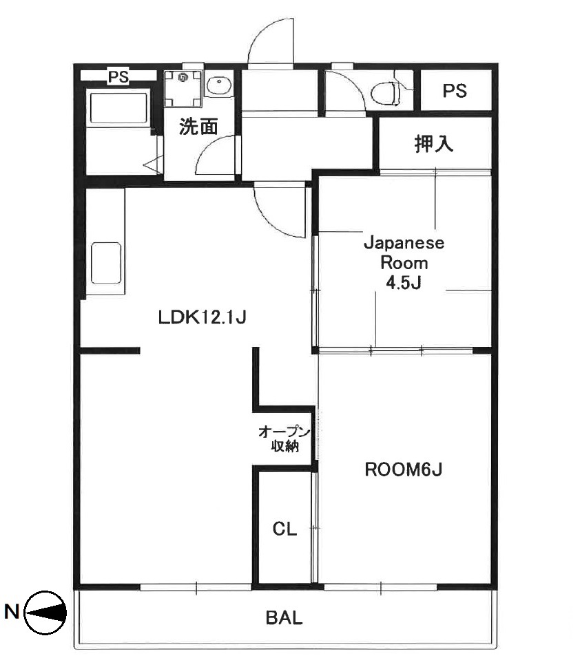 名古屋市港区入場のマンションの間取り