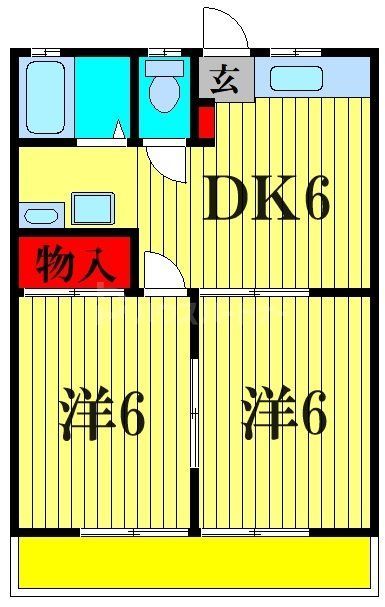 松戸市千駄堀のアパートの間取り