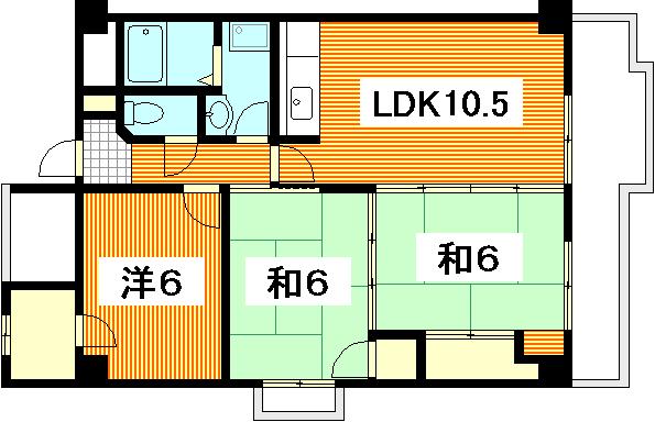 広島市西区井口明神のマンションの間取り