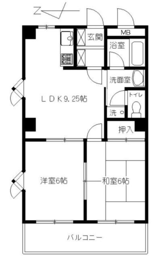 横浜市鶴見区下末吉のマンションの間取り