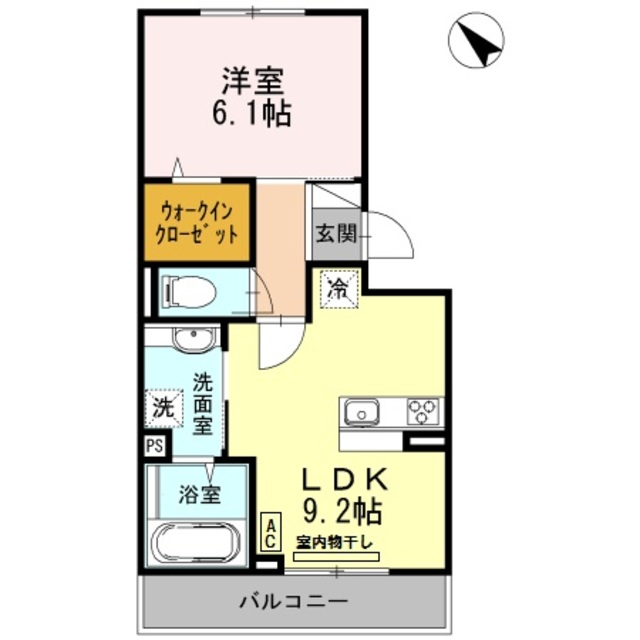 神戸市北区北五葉のアパートの間取り