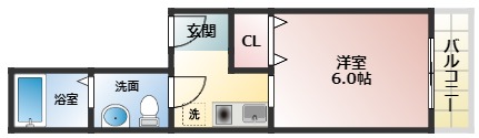 羽曳野市誉田のアパートの間取り