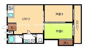 八尾市中田のマンションの間取り