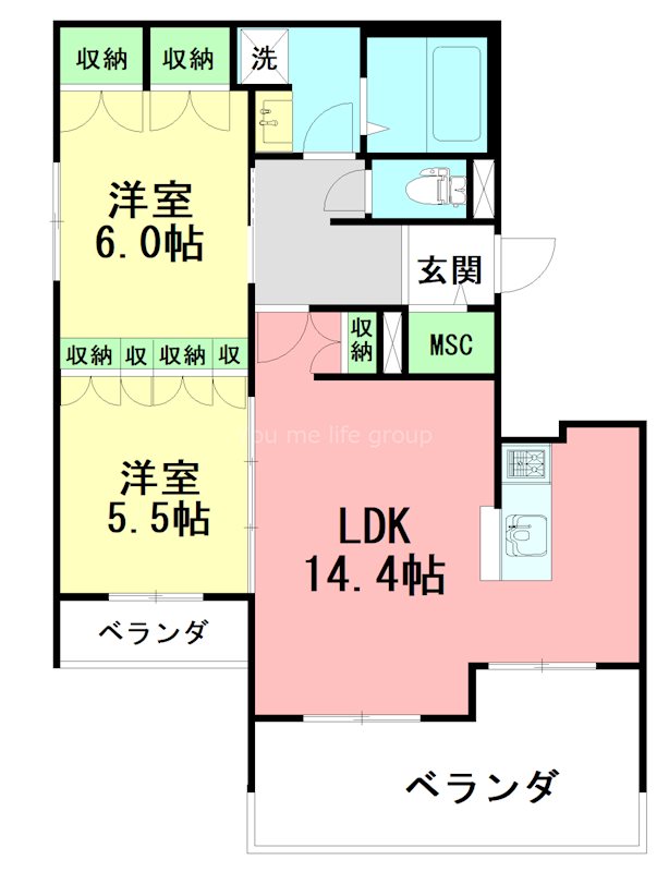 【横浜市戸塚区原宿のマンションの間取り】