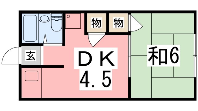 姫路市西中島のアパートの間取り