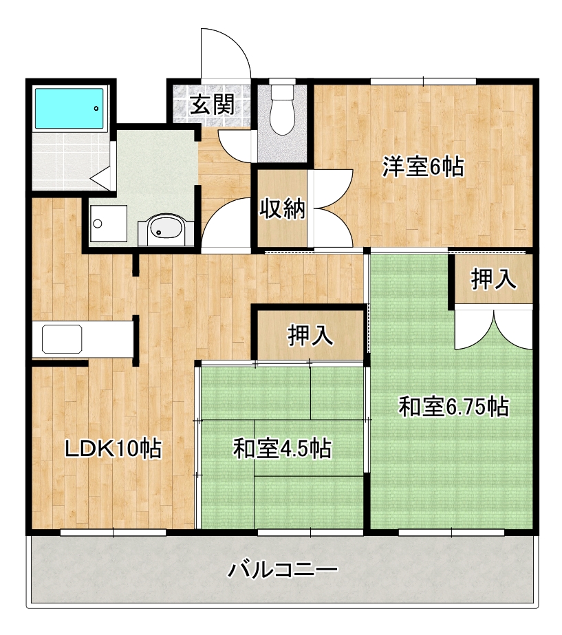 高知市薊野北町のマンションの間取り