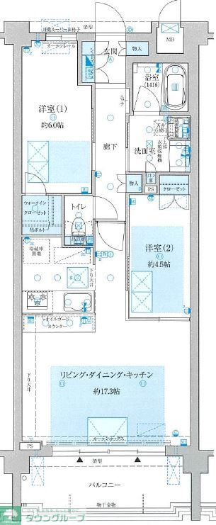 【名古屋市西区則武新町のマンションの間取り】