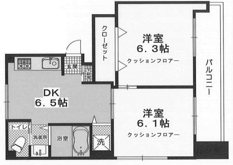 神戸市垂水区海岸通のマンションの間取り