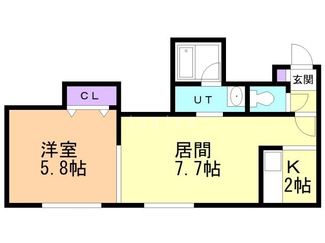 【札幌市白石区川下五条のアパートの間取り】