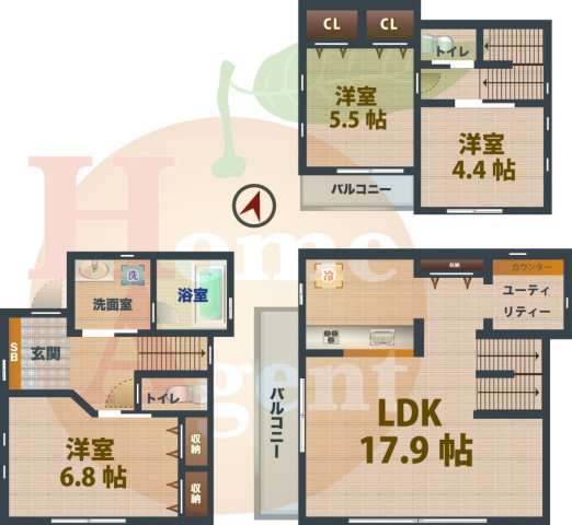 中野区野方のアパートの間取り