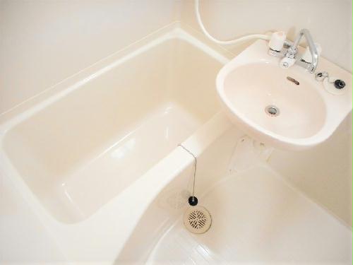 バス・シャワールーム　洗面台とユニット式のお風呂です