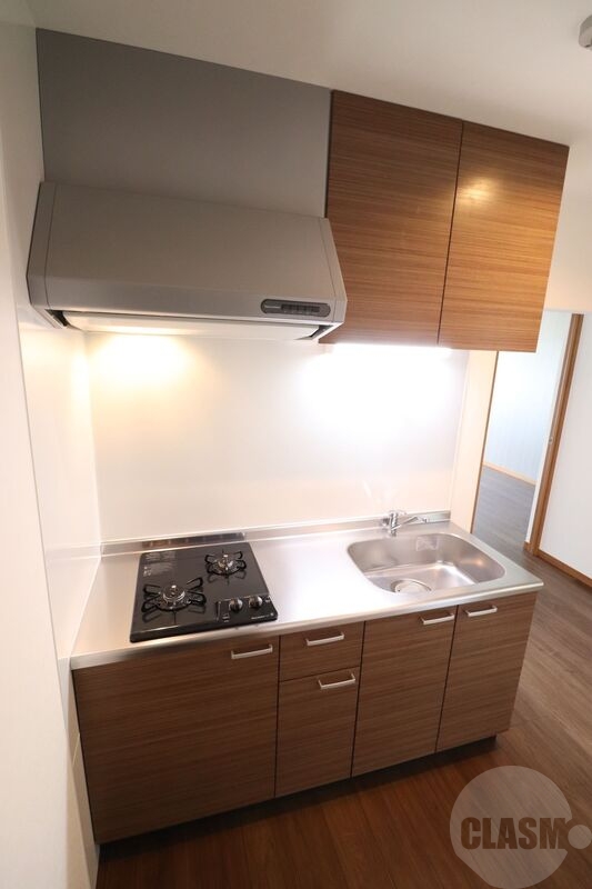 キッチン　２口ガスコンロのシステムキッチン